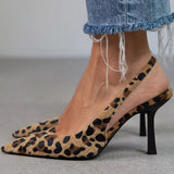 Ambra | Pantofi cu toc cu imprimeu de leopard