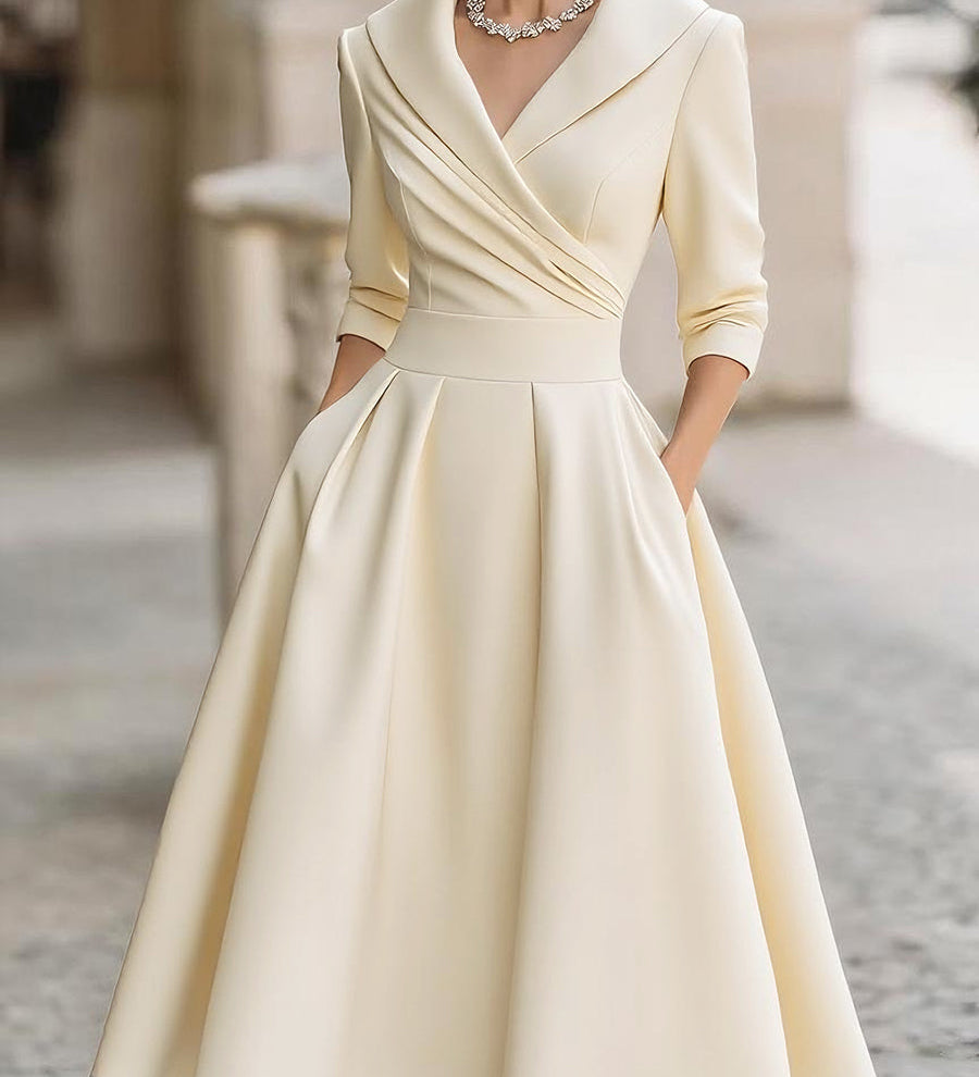Camelia | Rochie midi din satin