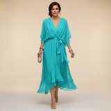Rochie Monica din chiffon cu decolteu în V