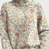 Julia | Pulover Vintage cu Guler Înalt Paisley
