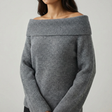 Pulover elegant cu guler căzut