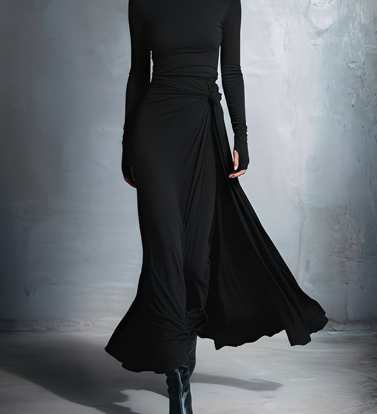 Ilinca | Rochie maxi cu nod lateral