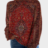 Lydia | Pulover cu guler înalt, print vintage