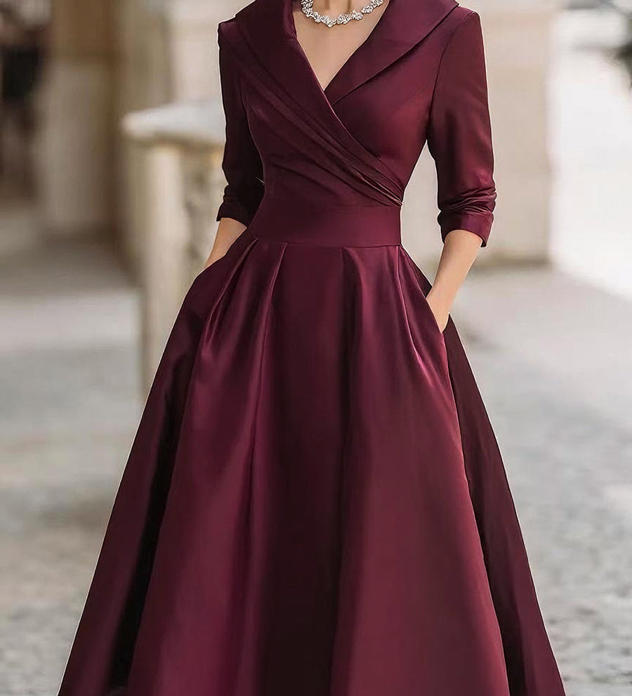 Camelia | Rochie midi din satin
