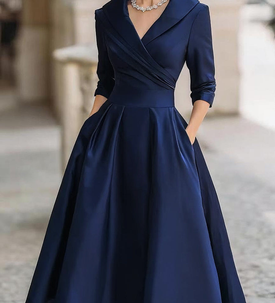 Camelia | Rochie midi din satin