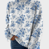 Poppy | Pulover cu guler înalt Blue Blossom
