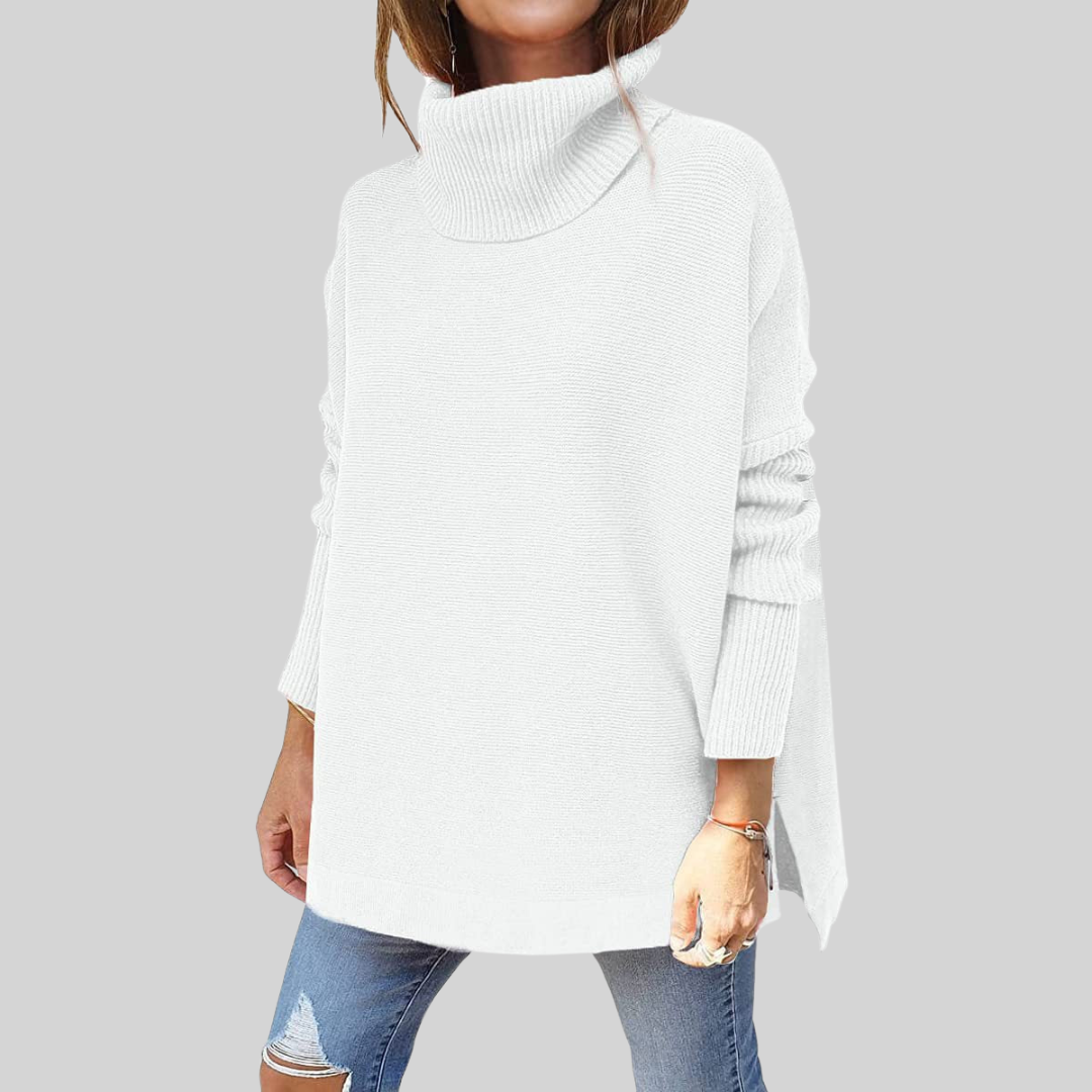 ANNELISE I Pulover oversized cu guler înalt