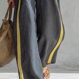LEILA | Set elegant din vestă și pantaloni din bumbac și in