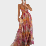 Elena | Eleganță Florală în Rochie Maxi