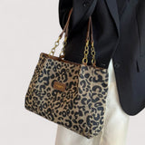 EDISONA | Geantă de cumpărături cu model de leopard