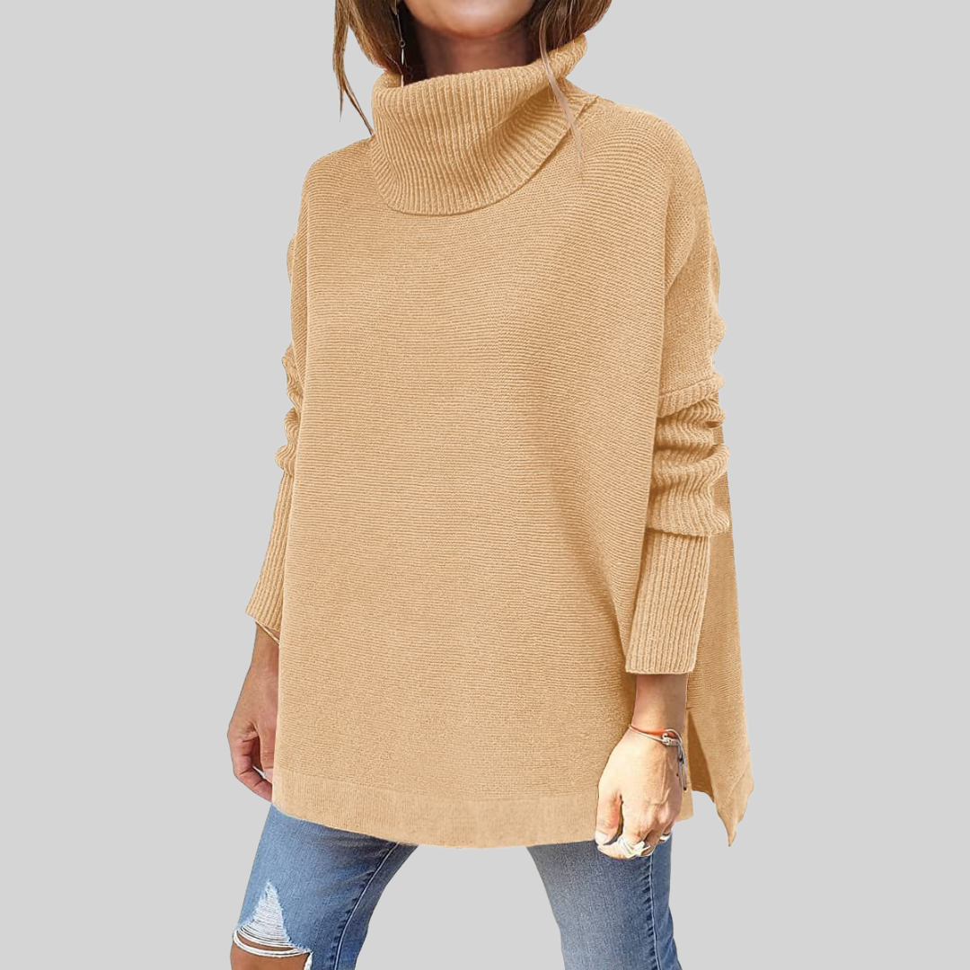 ANNELISE I Pulover oversized cu guler înalt