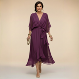 Rochie Monica din chiffon cu decolteu în V