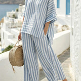 Marina | Set tunică și pantaloni fluizi din in premium