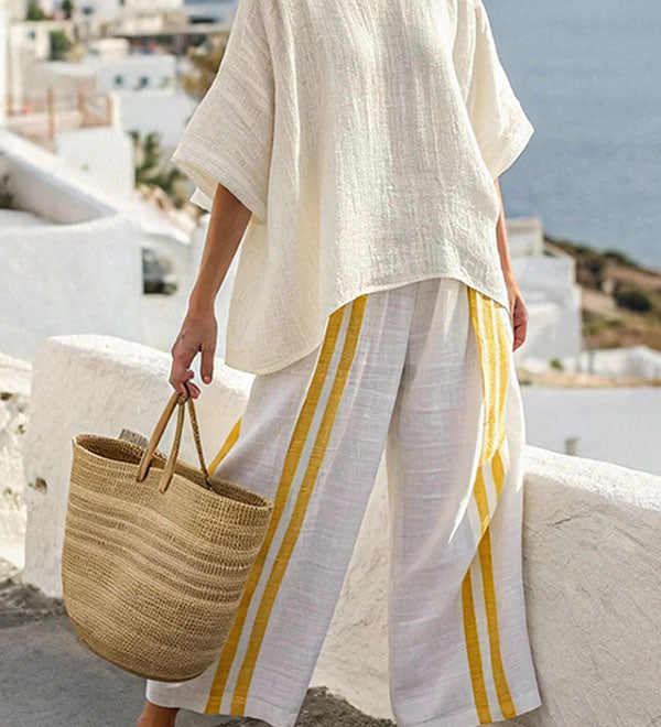 Marina | Set tunică și pantaloni fluizi din in premium