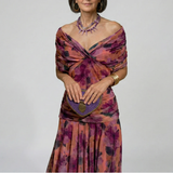 Luisa | Rochie lungă elegantă cu decolteu în V care evidențiază silueta