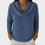 Pulover elegant cu guler drapat