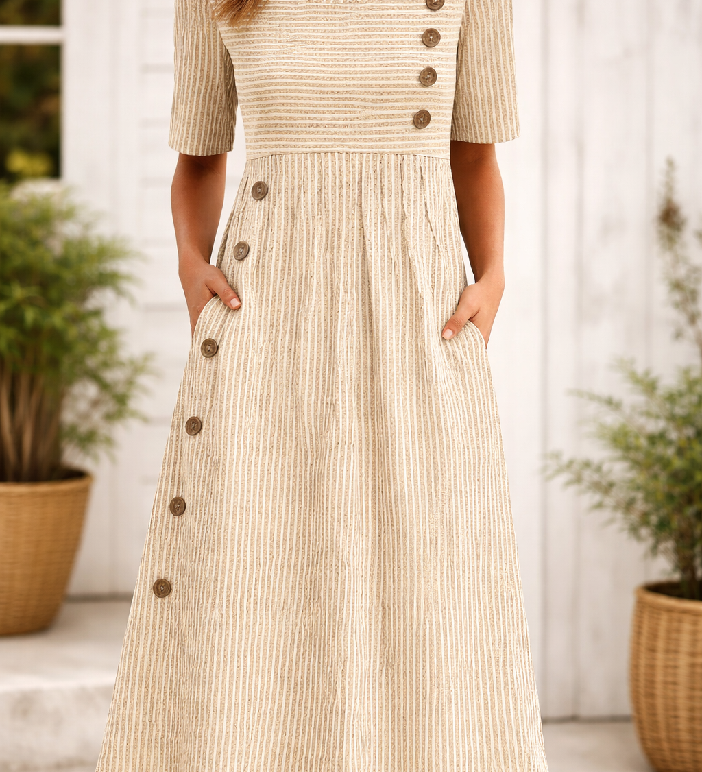 Lina – Rochie cu detalii de nasturi