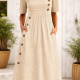 Lina – Rochie cu detalii de nasturi