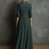 Ana | Rochie maxi cu dungi și guler