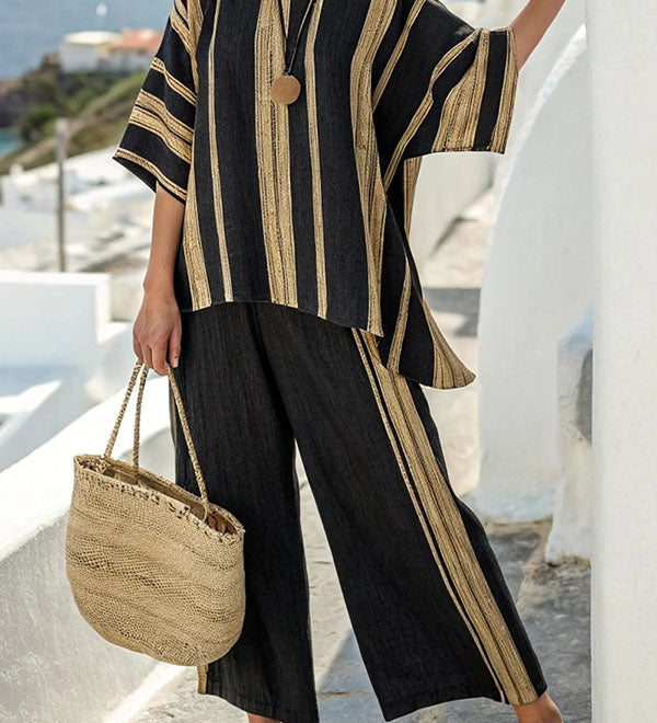 Marina | Set tunică și pantaloni fluizi din in premium