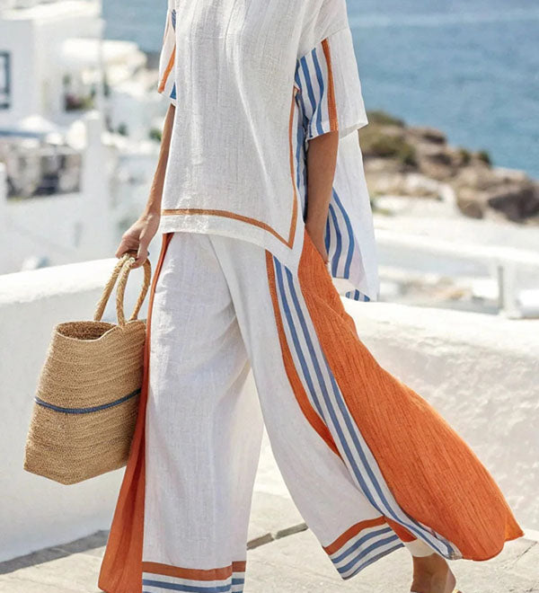Marina | Set tunică și pantaloni fluizi din in premium