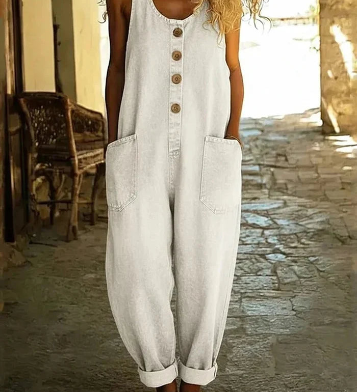 Liva – Salopetă din denim de bumbac cu aspect vintage