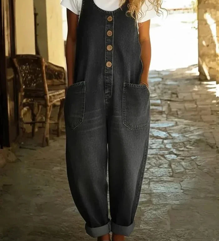Liva – Salopetă din denim de bumbac cu aspect vintage